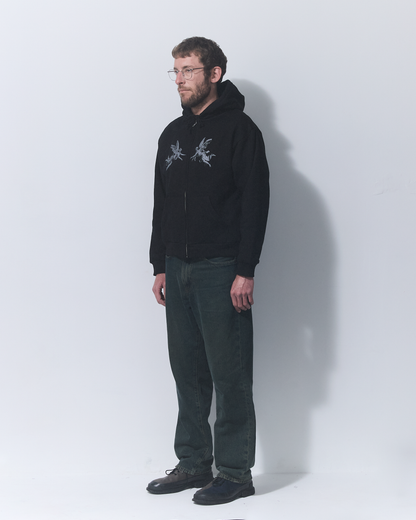 Aerosol Skateboards Angel Zip Hoodie Black