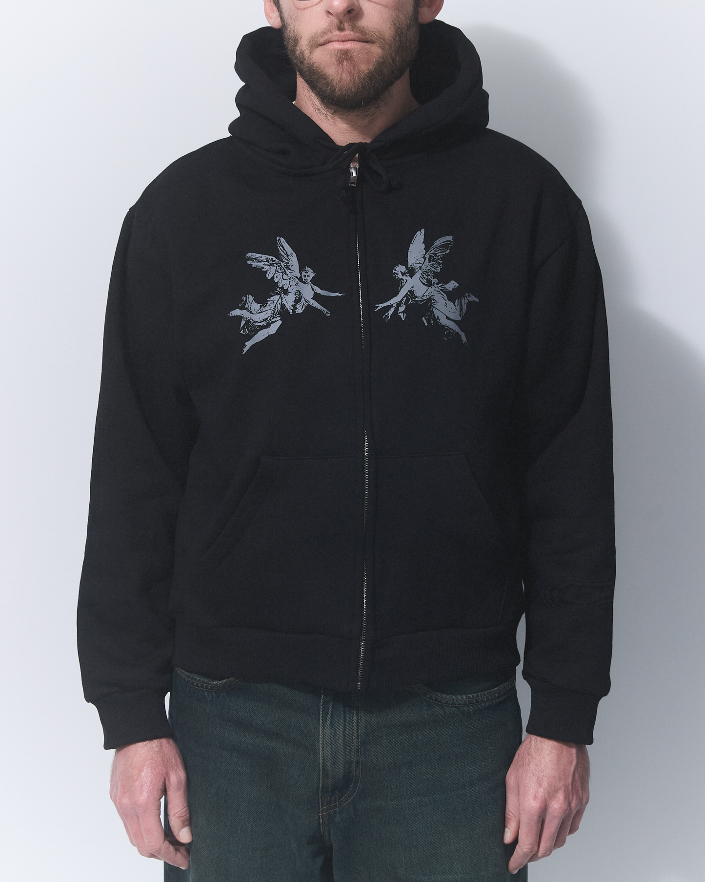 Aerosol Skateboards Angel Zip Hoodie Black
