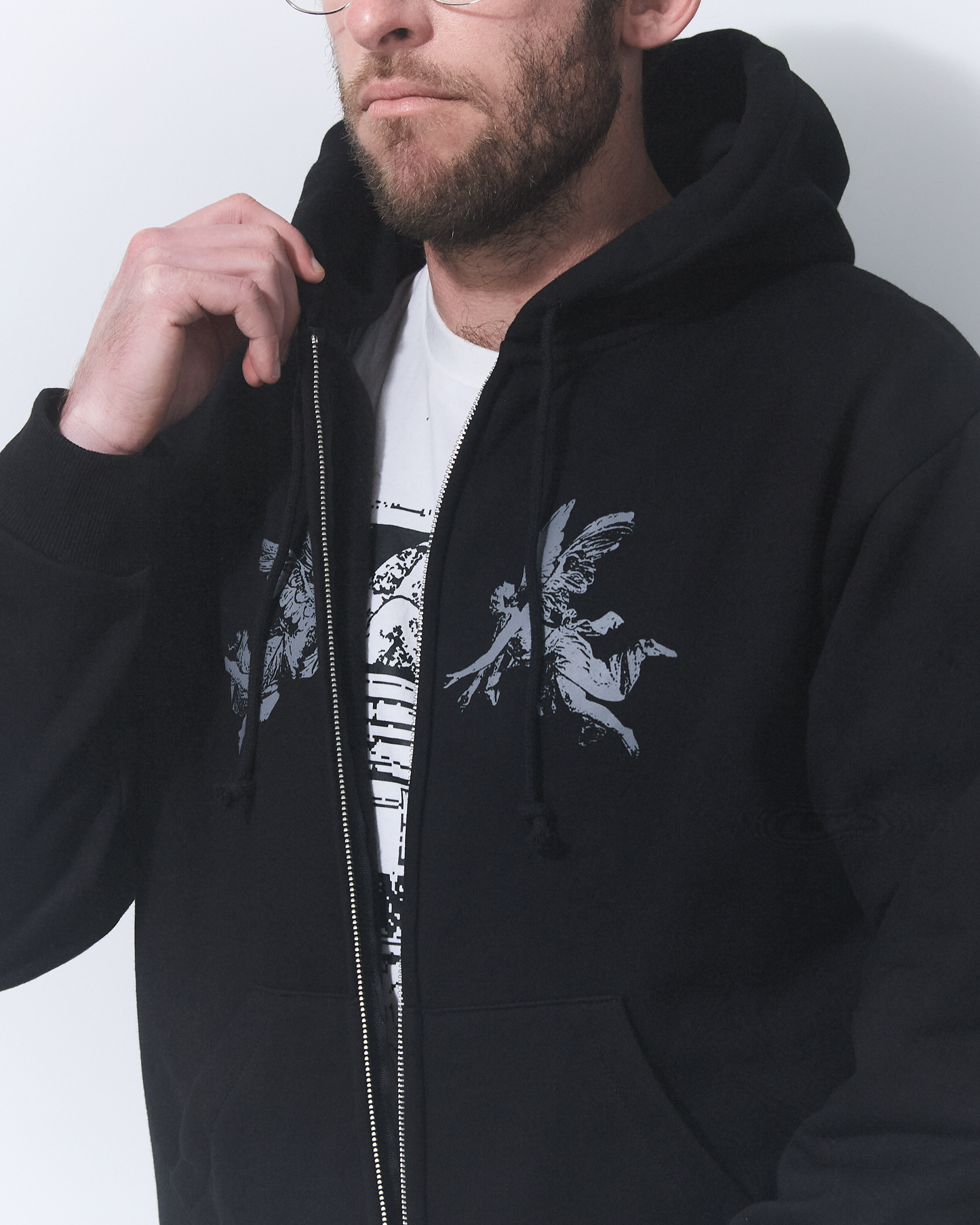 Aerosol Skateboards Angel Zip Hoodie Black