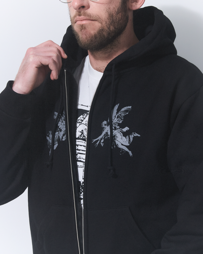 Aerosol Skateboards Angel Zip Hoodie Black