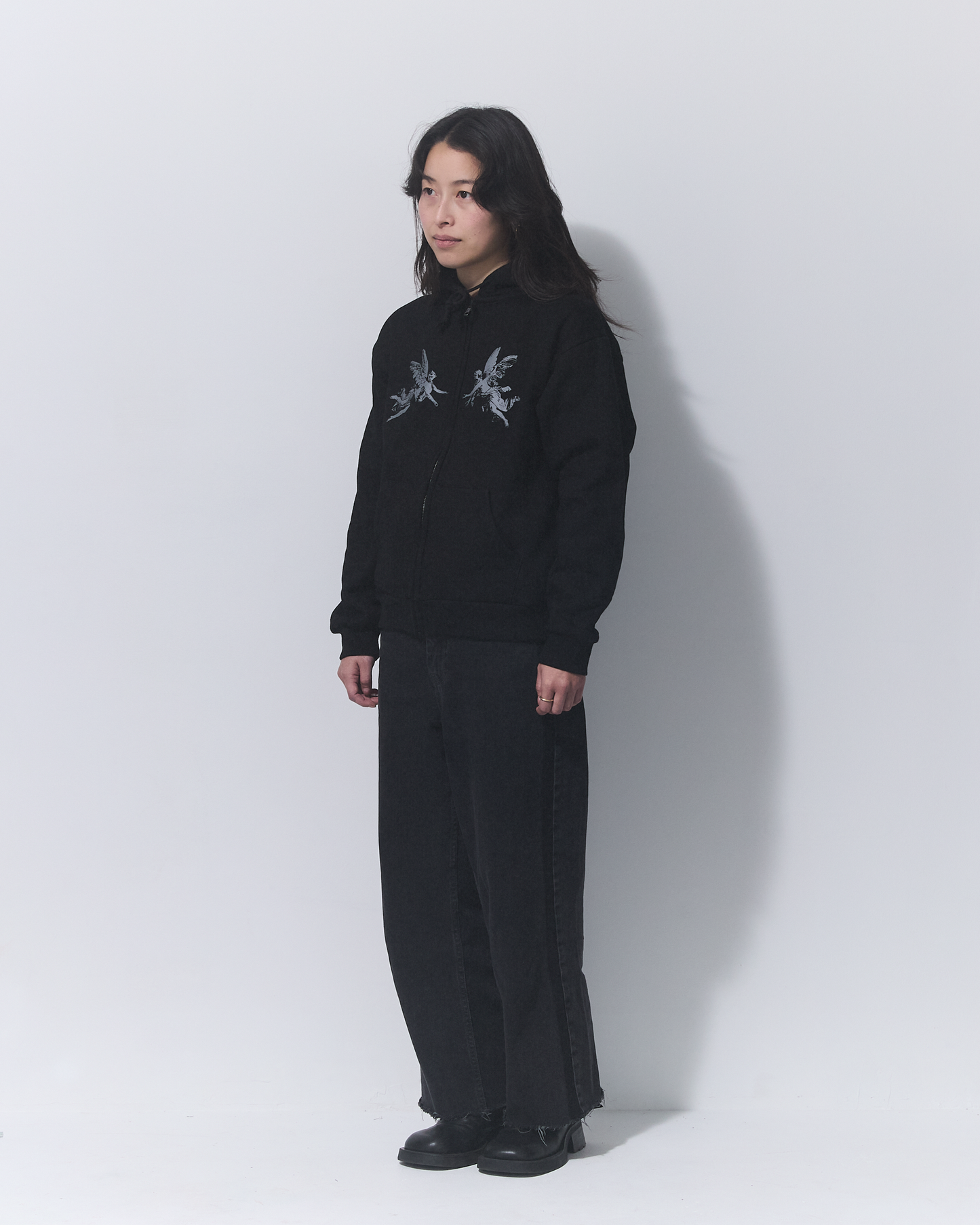 Aerosol Skateboards Angel Zip Hoodie Black