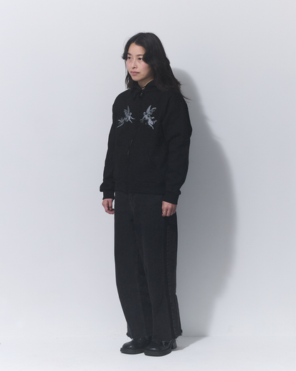 Aerosol Skateboards Angel Zip Hoodie Black