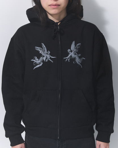 Aerosol Skateboards Angel Zip Hoodie Black