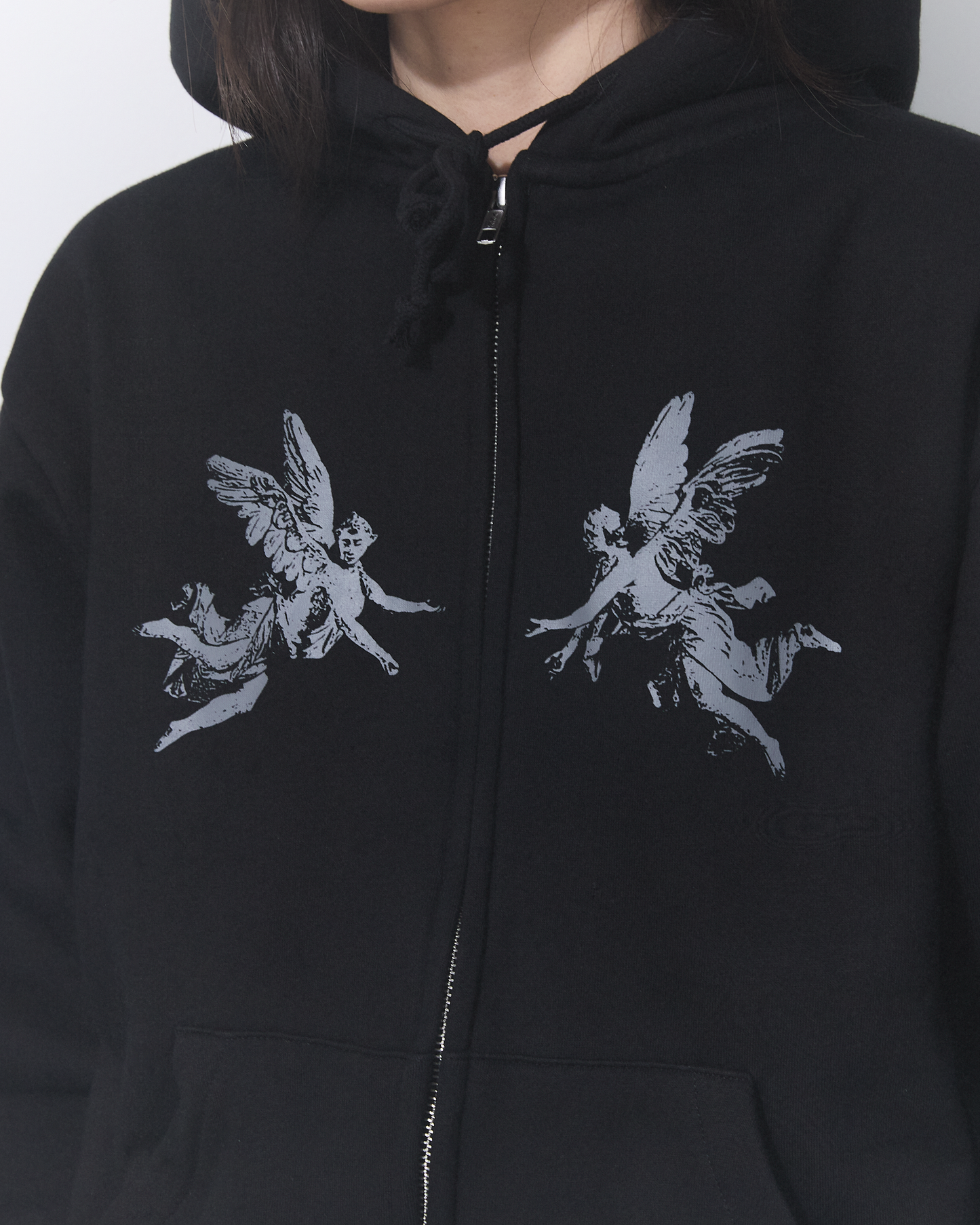 Aerosol Skateboards Angel Zip Hoodie Black