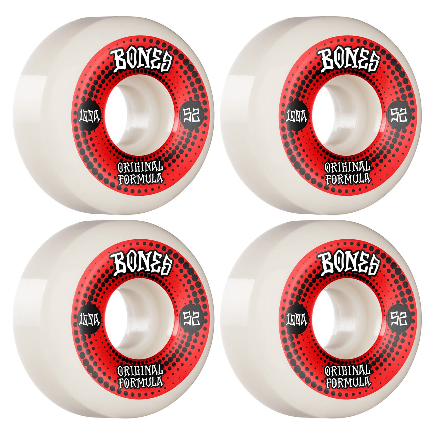 Bones Wheels OG 100's White 52mm Conical V5 Sidecut