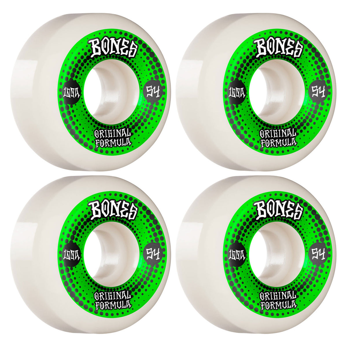 Bones Skateboard Wheels 100S White 54Mm Conical V5