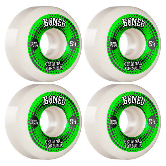 Bones Wheels OG 100's White 54mm Conical V5 Sidecut