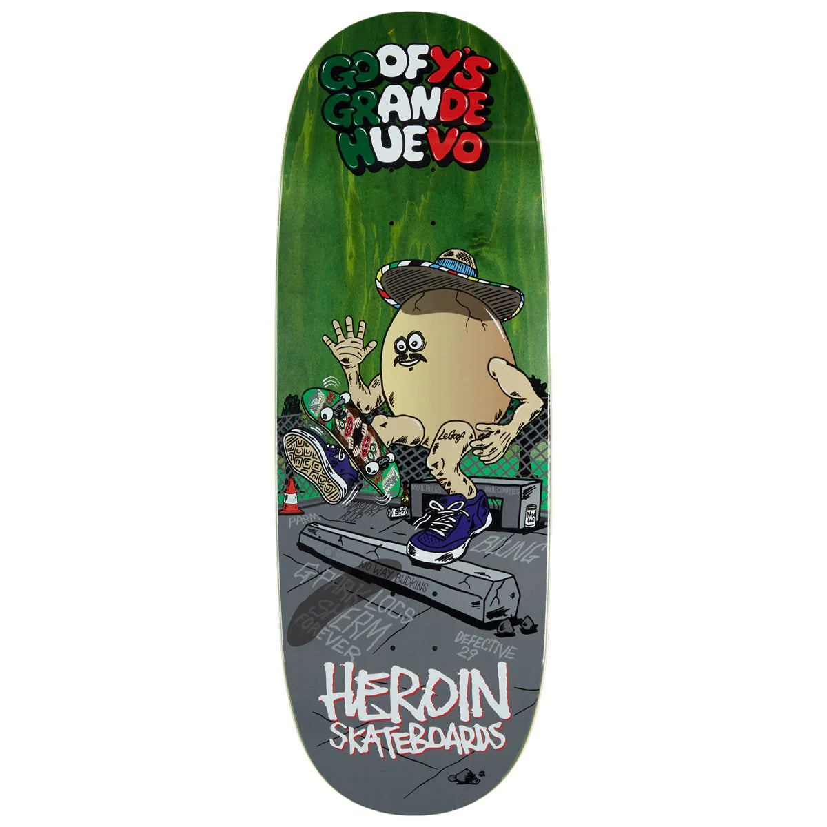 Heroin Goofy's Grande Egg Skateboard Deck 10.75" (Cinco De Mayo Guest Model)