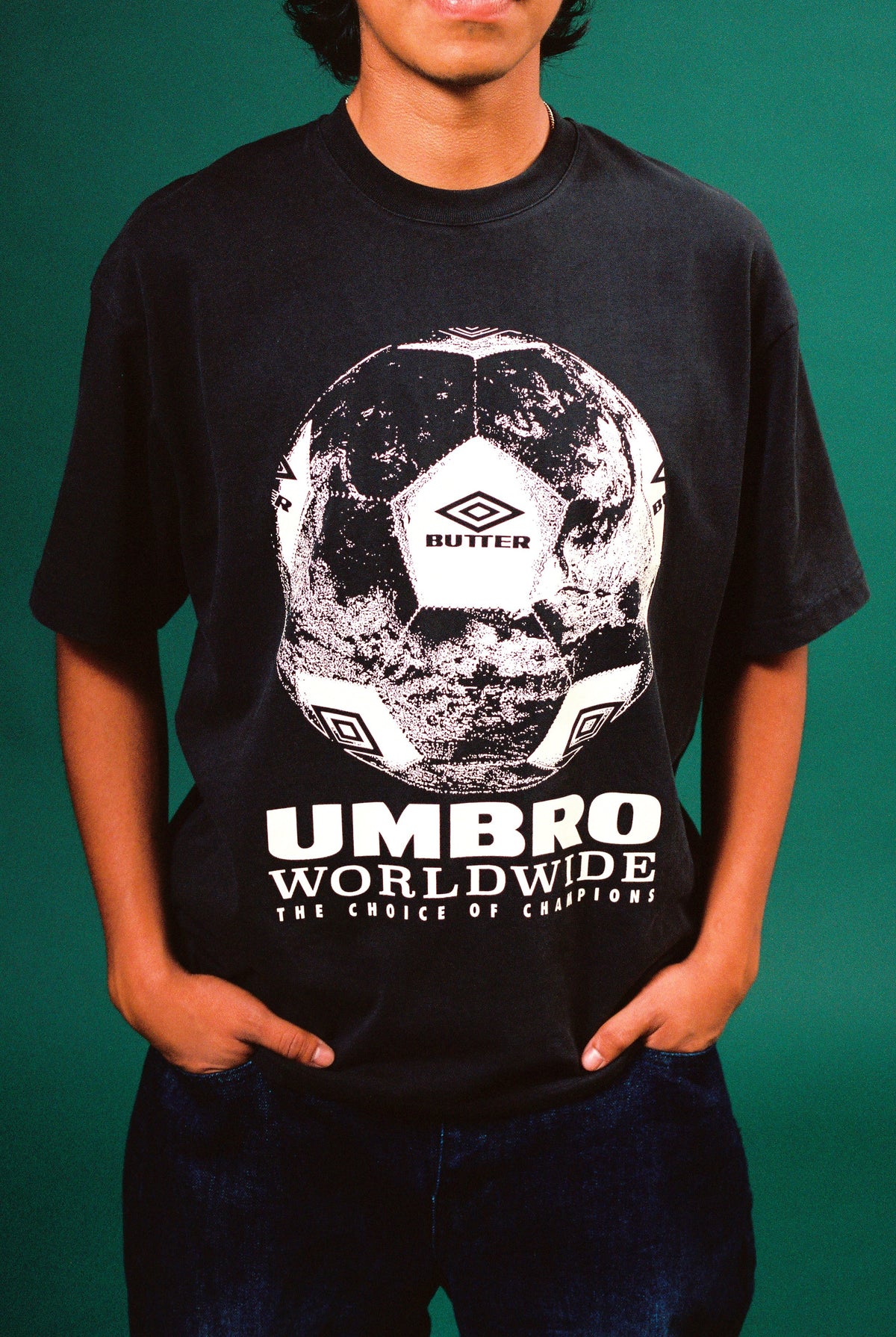 Butter Goods x Umbro World Game Tee Washed Black