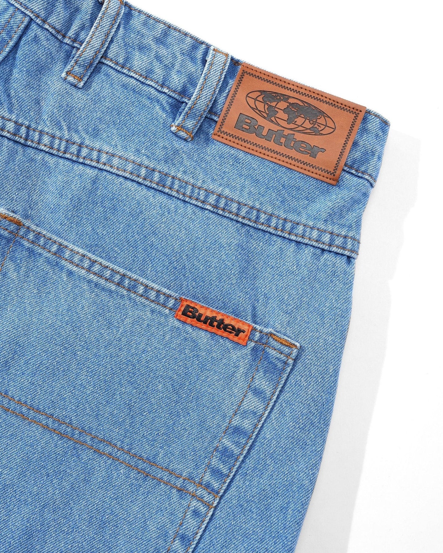 Butter Goods Baggy Denim Shorts Washed Indigo Jorts