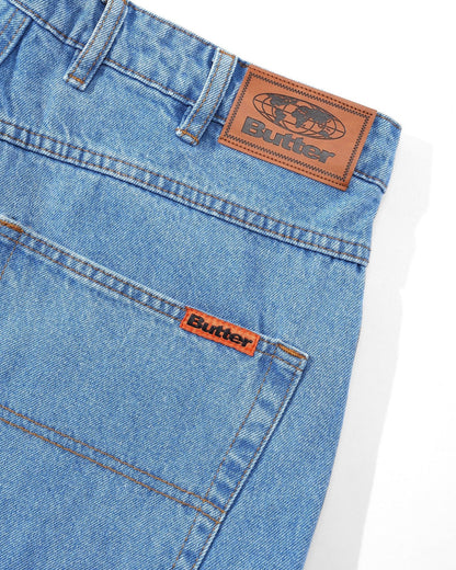 Butter Goods Baggy Denim Shorts Washed Indigo Jorts