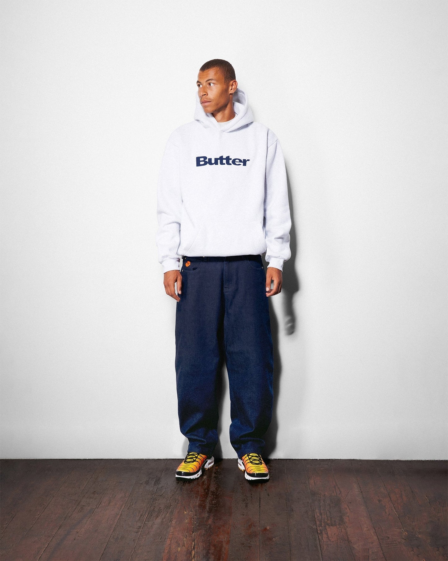 Butter Goods Ripstop Logo Applique Pullover Hoodie Ash