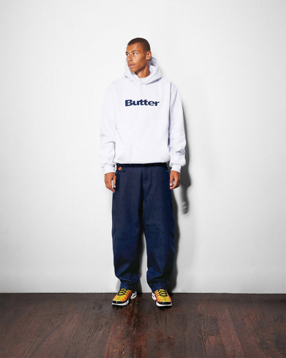 Butter Goods Ripstop Logo Applique Pullover Hoodie Ash