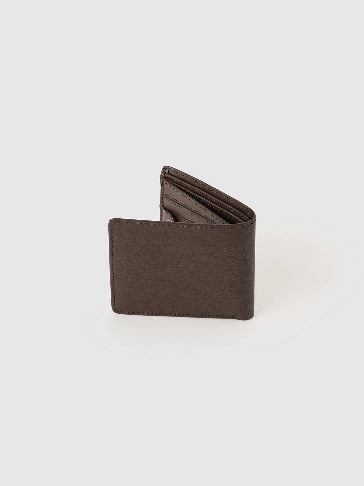Volcom Single Stone Dark Brown Leather Bi-Fold RFID Wallet