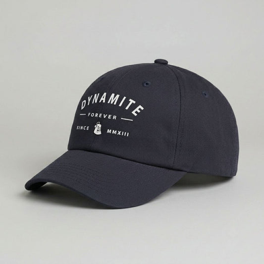 Dynamite Forever Retro Navy Snapback Cap – 6 Panel Unstructured