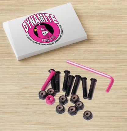 Dynamite Forever Bolts Pink Eye 1" Inch Skateboard Hardware New
