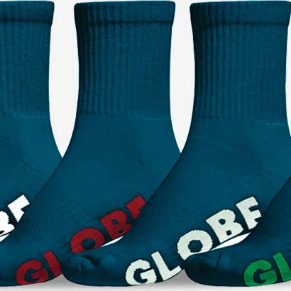 Globe Socks 5 Pack Stealth Crew Navy Size 2-8 Skateboard Sox