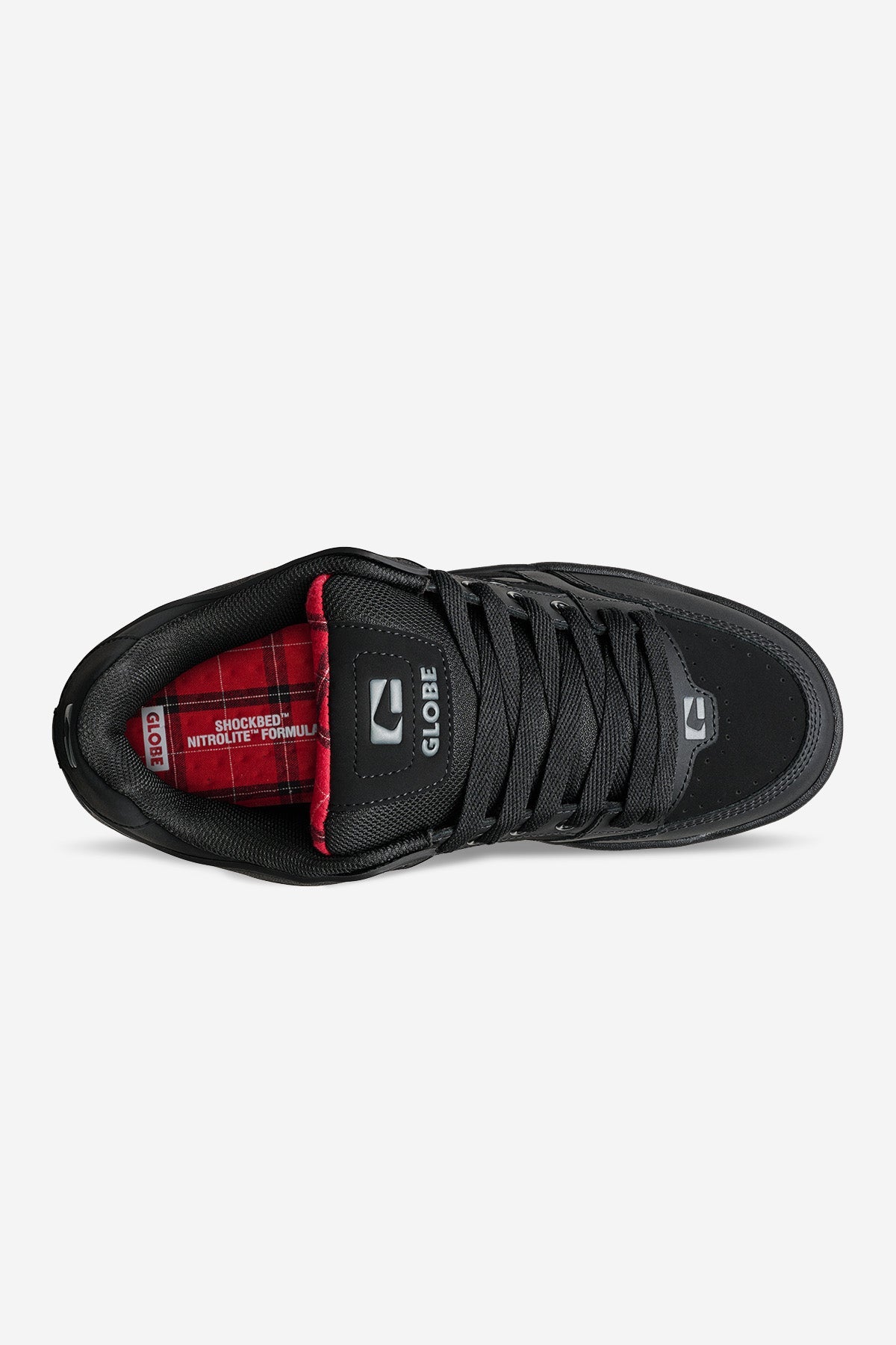 Globe Tilt Skate Shoes Black/Red/Tartan