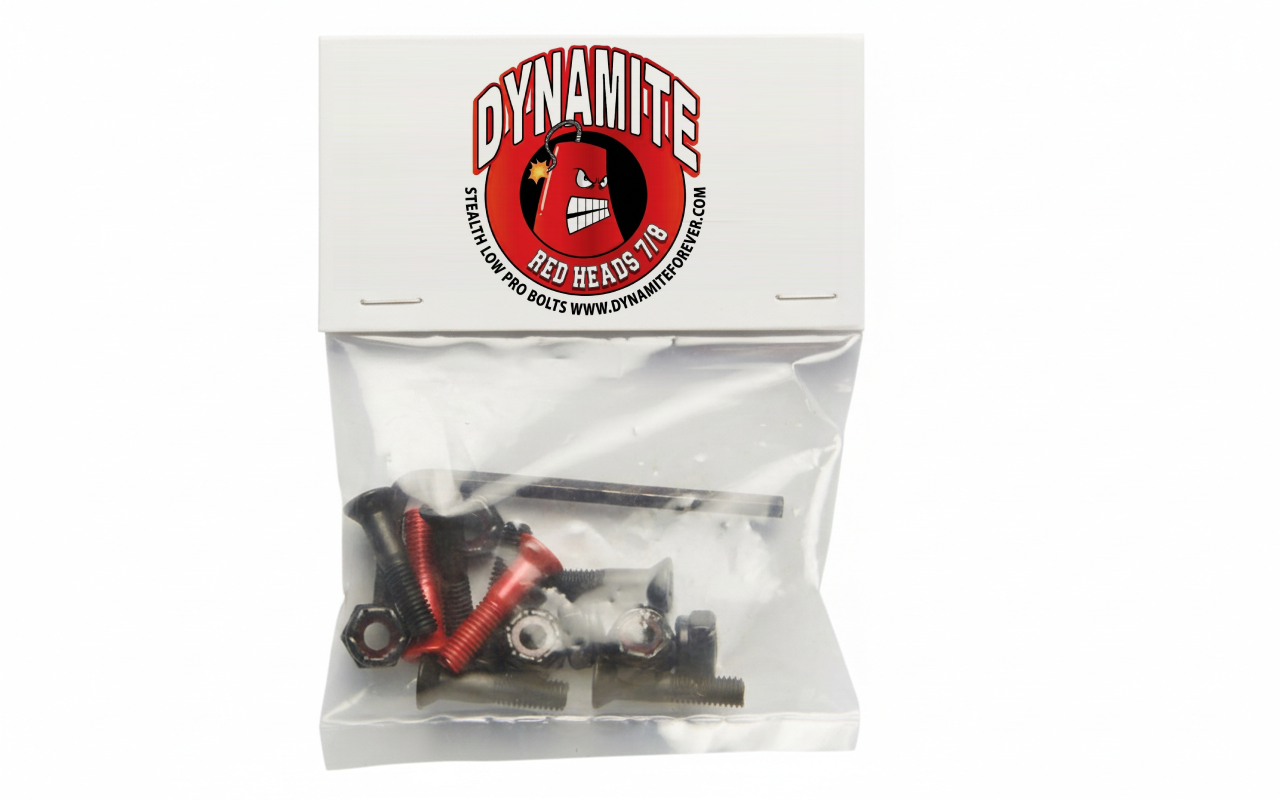 Dynamite Forever Bolts Stealth Low Pro 7/8" Red Heads - Pro Skateboard Hardware
