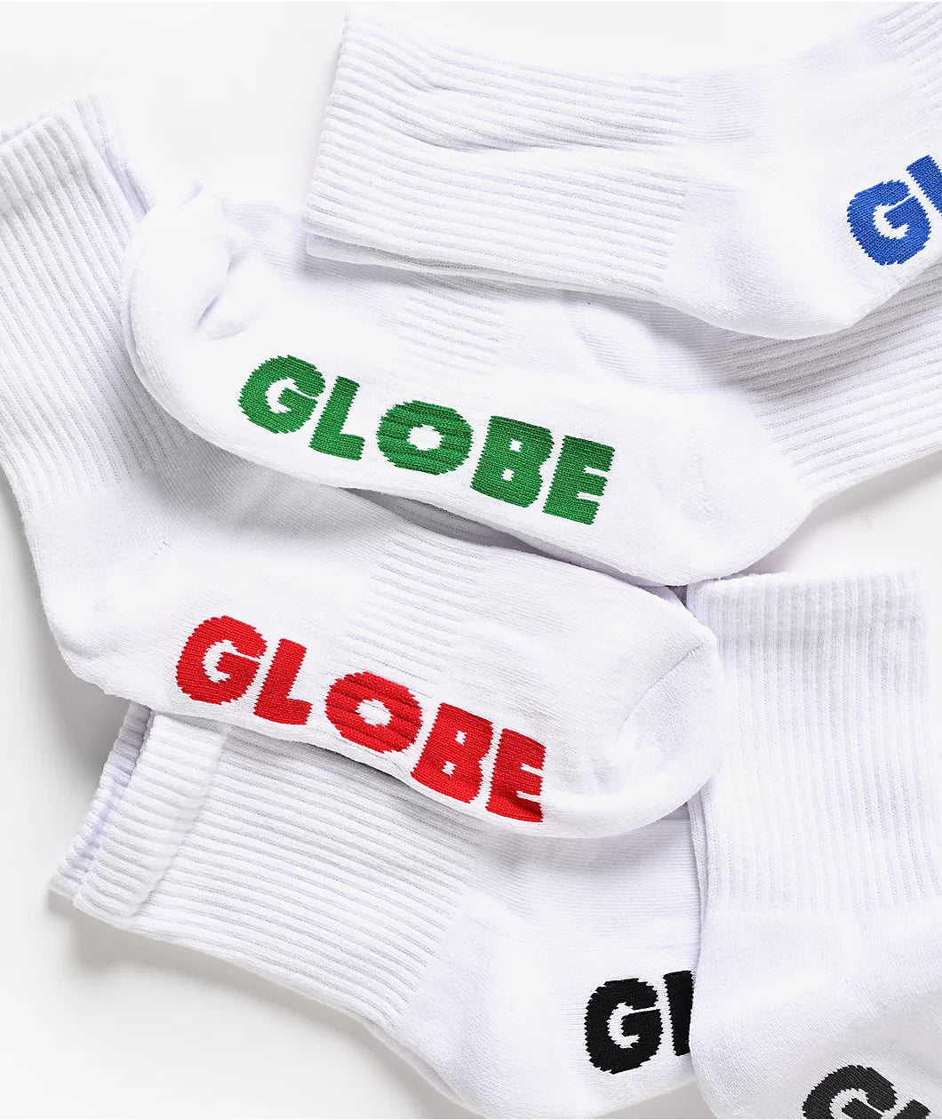 Globe Socks 5 Pack Stealth Crew White Size 12-15 Skateboard Sox