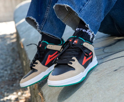 Lakai Shoes Telford Low Tan Black Suede US SIZE Skateboard Sneakers