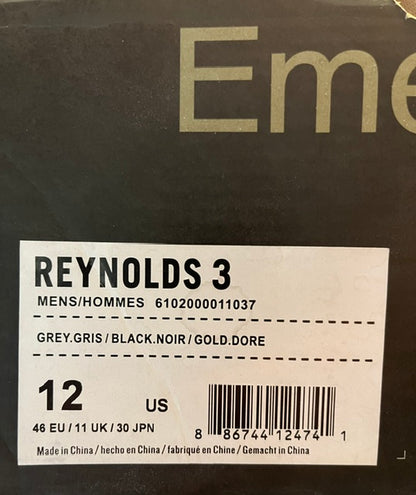 Emerica Reynolds 3 Skateboard Shoes Grey / Black / Gold