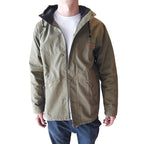 Kingpin Skate Supply Utility Jacket Olive Heavy Cotton Drill Zip Up Button Hood