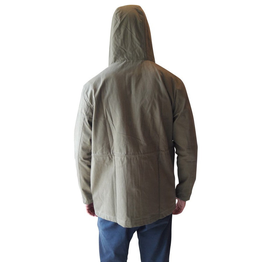 Kingpin Skate Supply Utility Jacket Olive Heavy Cotton Drill Zip Up Button Hood