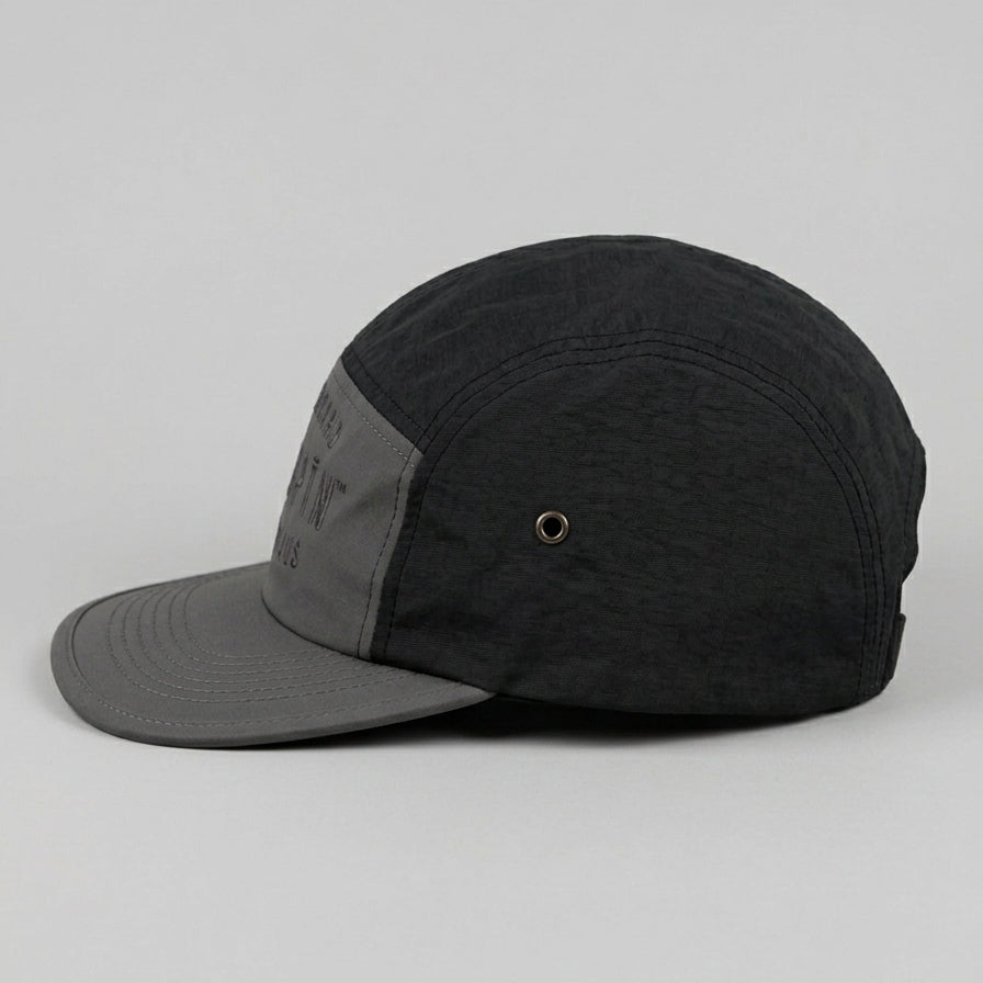 Kingpin Skate Supply Cap Finn 2-Tone Retro Coal/Black 5 Panel Quick Dry Hat