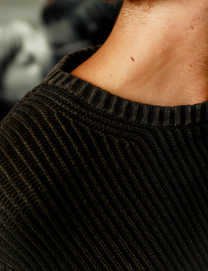 Mr Simple Fisher Knit Jumper - Black