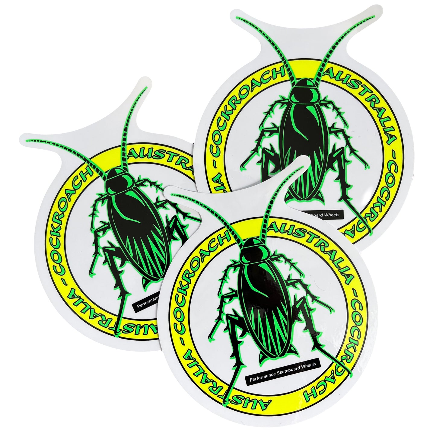 Cockroach Wheels Logo Sticker Large - Green