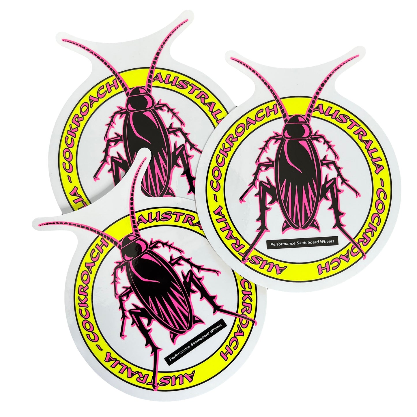 Cockroach Wheels Logo Sticker Large - Pink