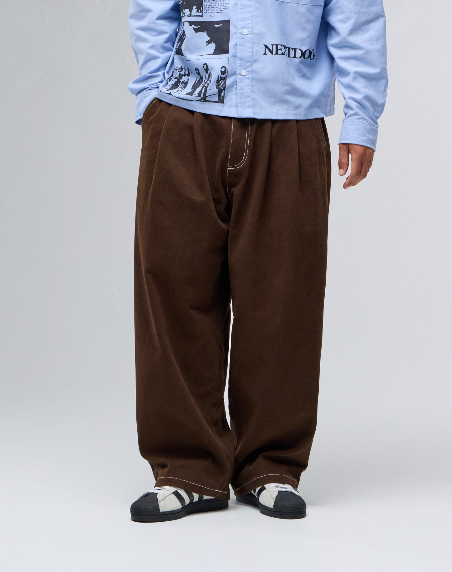 Next door Originals Sona Pleated Pants - Brown