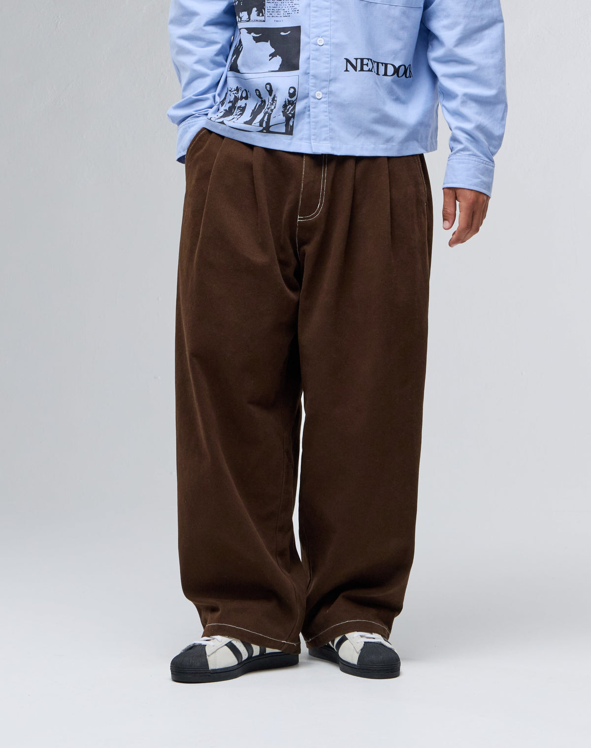 Next door Originals Sona Pleated Pants - Brown