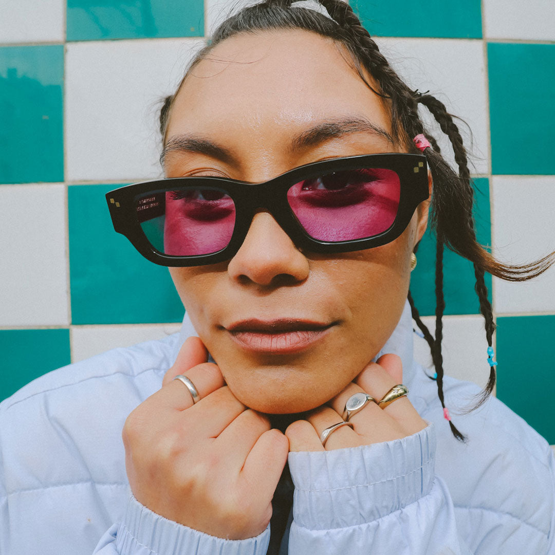 Radio Eyewear The Blues Sunglasses - Black Polished / Purple