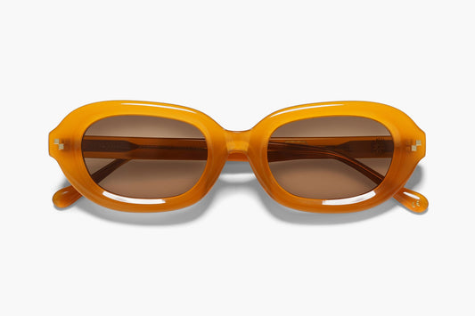 Radio Eyewear The Fuzz Oval Sunglasses Apricot Brown
