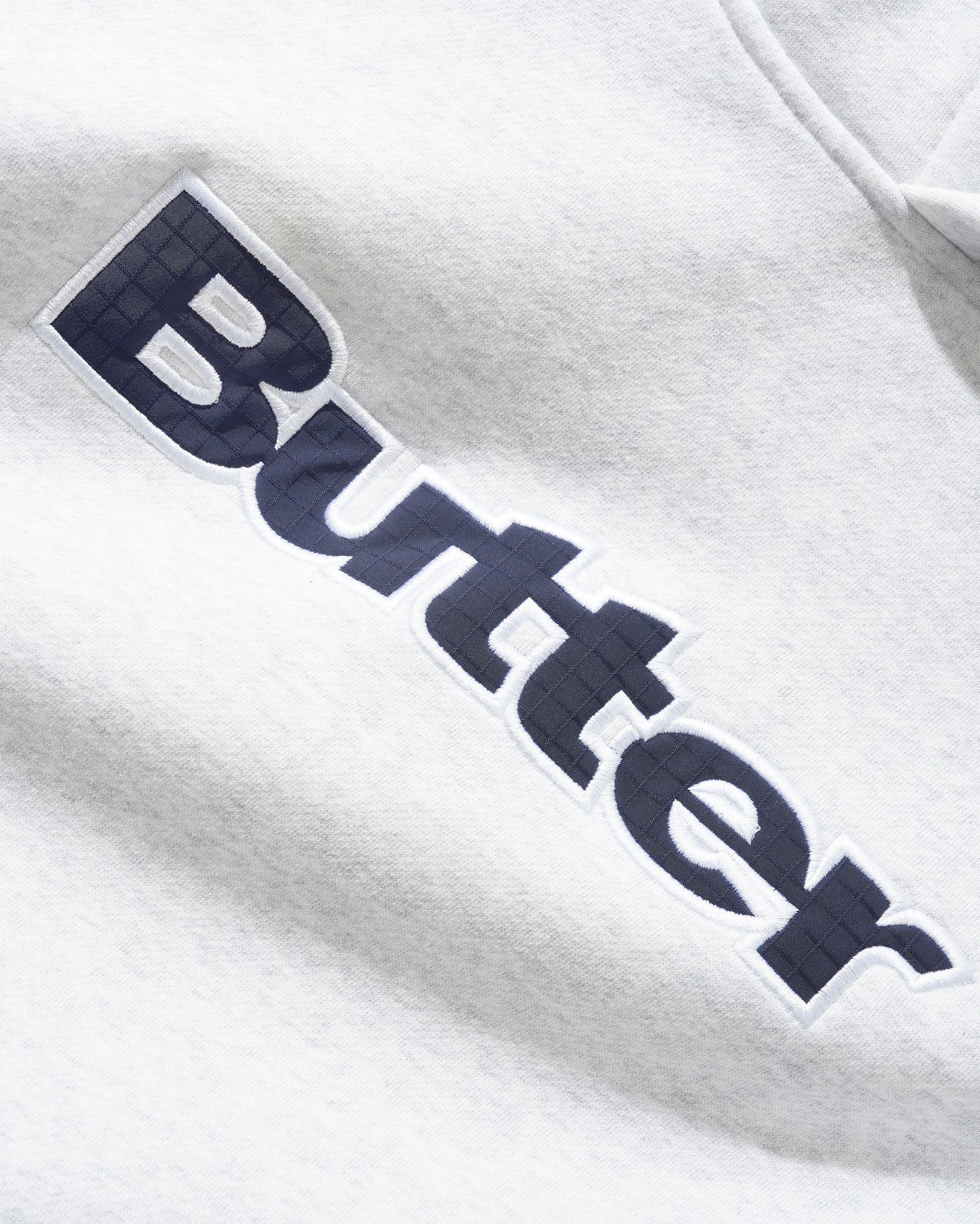 Butter Goods Ripstop Logo Applique Pullover Hoodie Ash