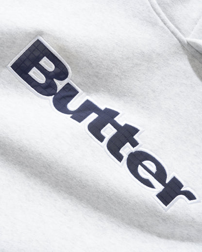 Butter Goods Ripstop Logo Applique Pullover Hoodie Ash