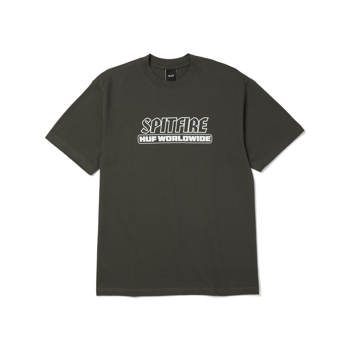 huf x Spitfire Burn Heavyweight T-Shirt - Washed Black