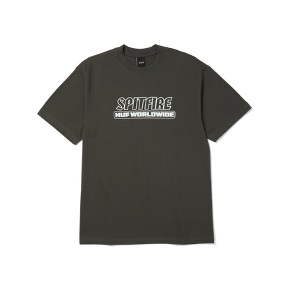 huf x Spitfire Burn Heavyweight T-Shirt - Washed Black