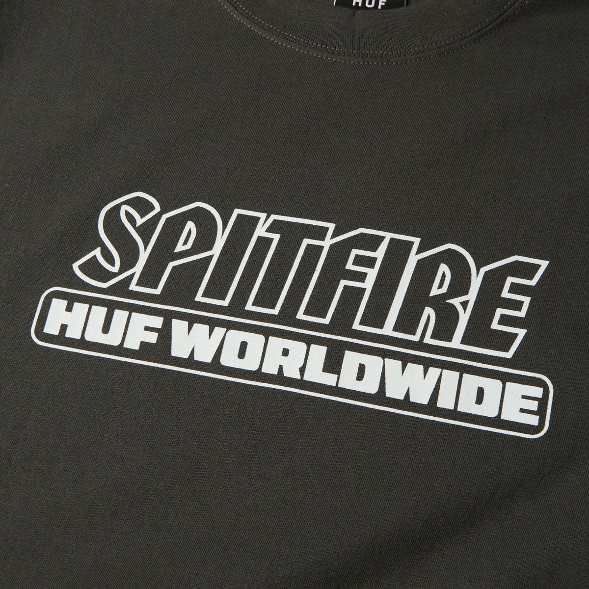 huf x Spitfire Burn Heavyweight T-Shirt - Washed Black