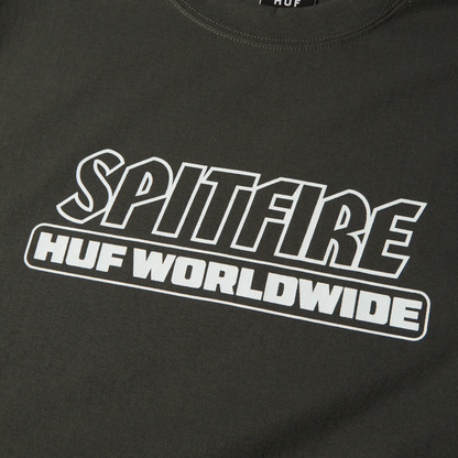 huf x Spitfire Burn Heavyweight T-Shirt - Washed Black