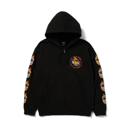 huf x Spitfire Chrome Head Full-Zip Hoodie - Black