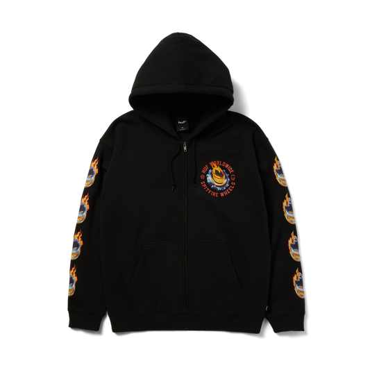 huf x Spitfire Chrome Head Full-Zip Hoodie - Black