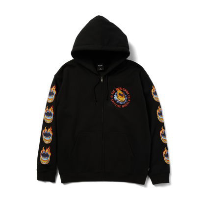 huf x Spitfire Chrome Head Full-Zip Hoodie - Black