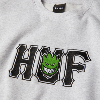 huf x Spitfire Union Crewneck Sweatshirt - Heather Grey