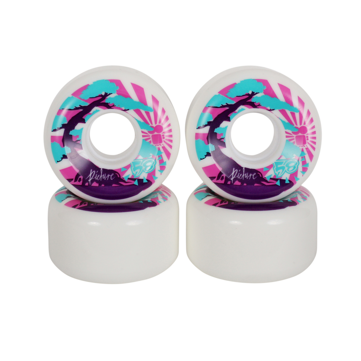 Picture Wheel Co Kushi 80A Soft Street 58mm Skateboard Wheels