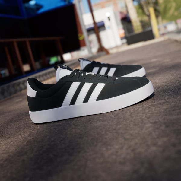 Adidas Shoes VL COURT 3.0 Black White Gold US Size Skate Sneakers