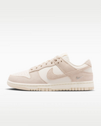 Nike Dunk Low Suede Shoes - Pearl White Pale Ivory Metallic Silver