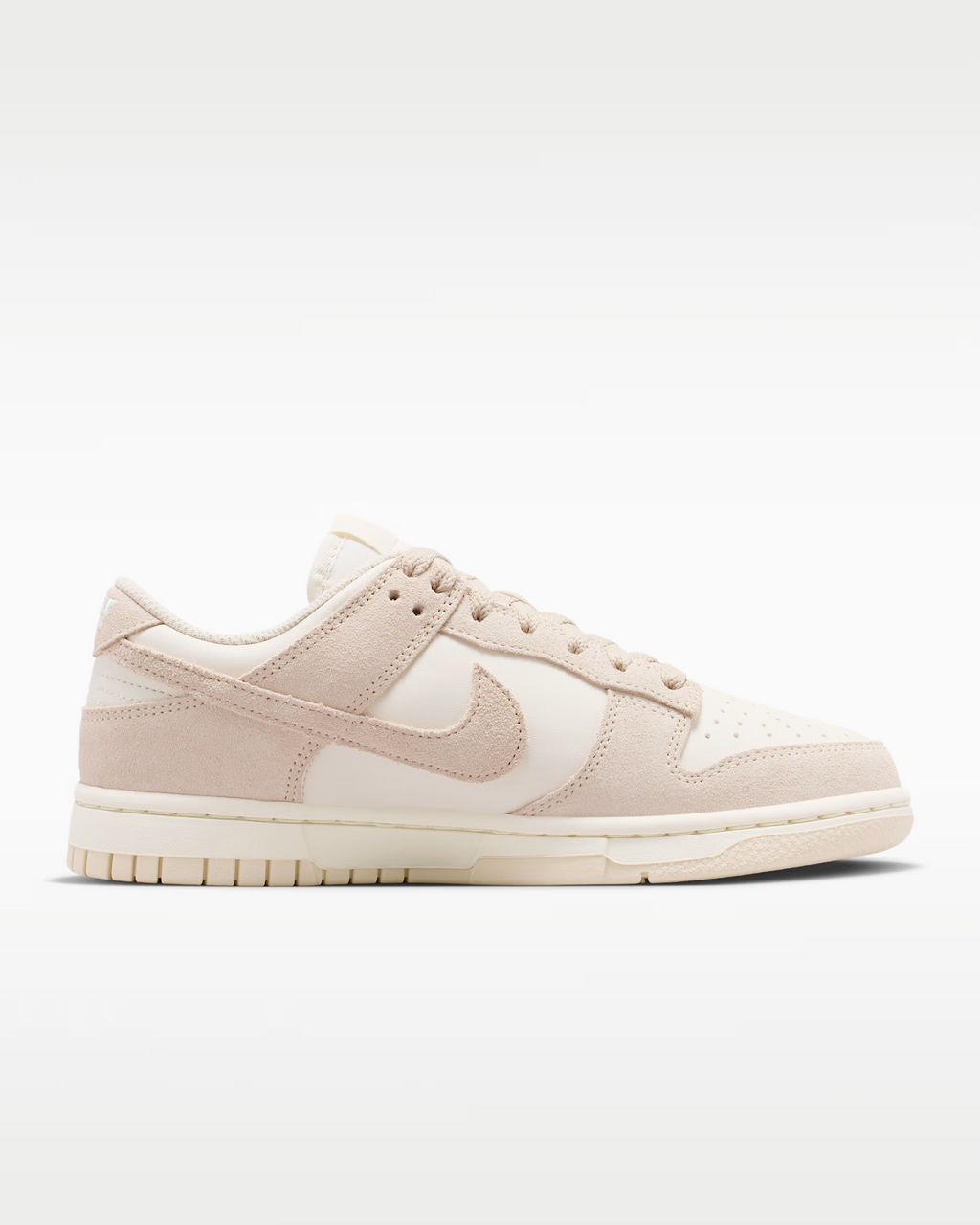 Nike Dunk Low Suede Shoes - Pearl White Pale Ivory Metallic Silver
